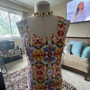 Lord & Taylor Artsy Multi-Color Women's Power Maxi Dress Size 1X Vacation Beach